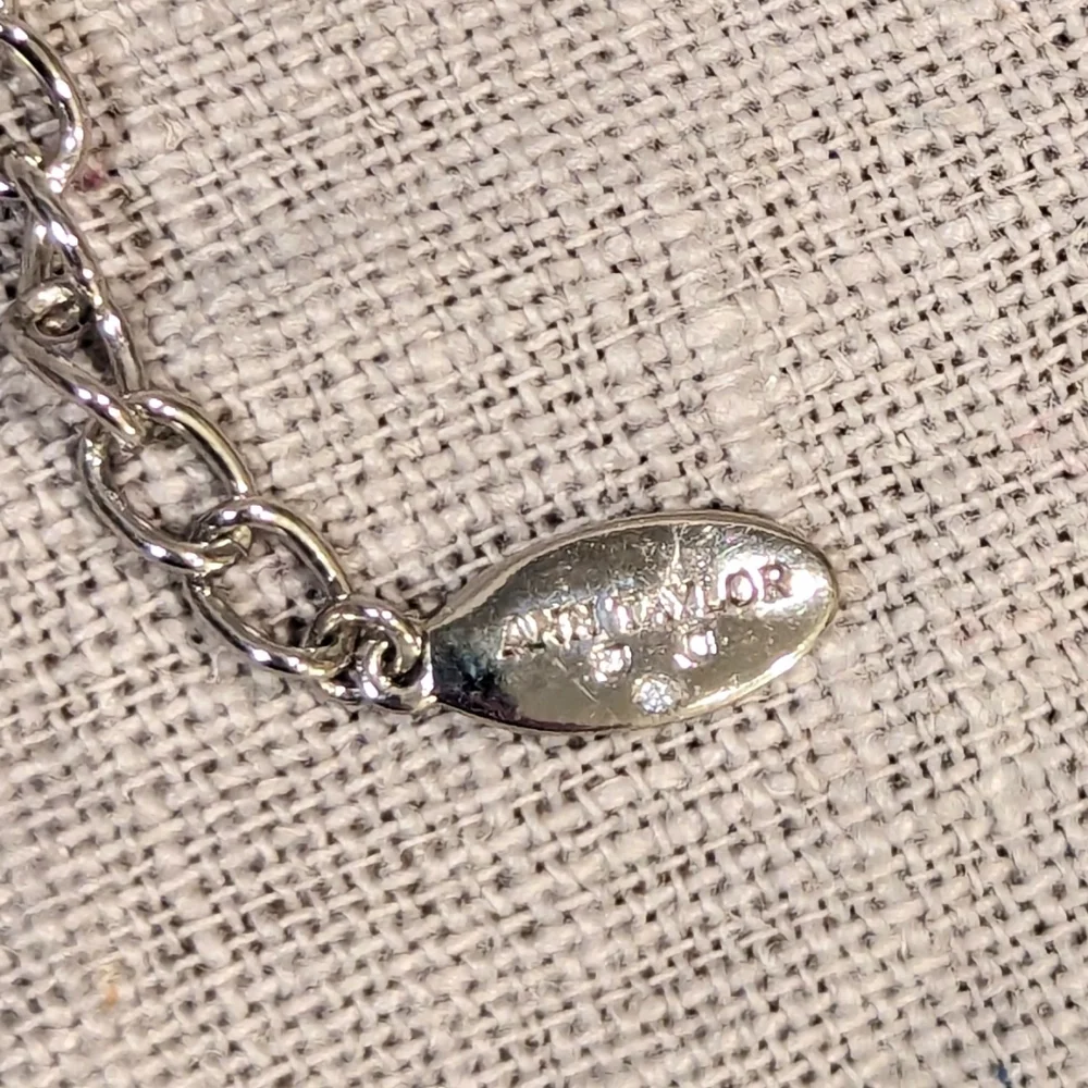 🔥Ann Taylor Necklace Sparkly Smokey Rhinestone Silver Tone Statement - Picture 7 of 9